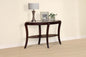 Console Table Espresso / Dark Cherry Traditional 1pc Sofa Table w 5mm Tempered Glass Under-Table Shelf Storage Living Room