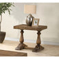 Transitional Wood End Table in Driftwood, Living Room Solid Wood Sofa Side Table