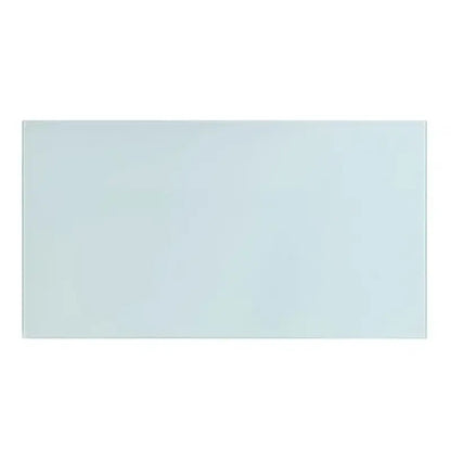 Contemporary White Glass Coffee Table - Silver Stainless Steel Legs