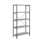 4-shelf Bookcase with Metal Frame in Grey Driftwood and Black