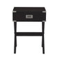 Side Table with Metal Corners, Black