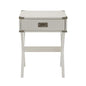 Side Table with Metal Corners, White