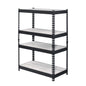 4 Tier Rectangular Bookcase with Adjustable Shelves, Natural and Black