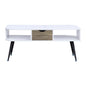 Rectangular Coffee Table with 1 Storage Drawer, White and Black