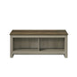 43"W Coffee Table with Open Shelves Front and Back, Gray Oak