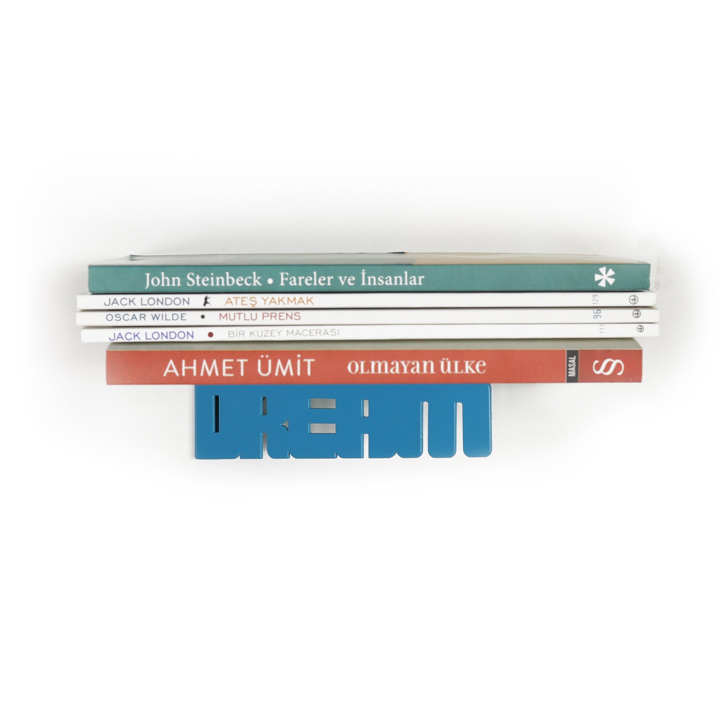 Blue Metal 3 Tier Wall Shelf - Display Storage for Living Room