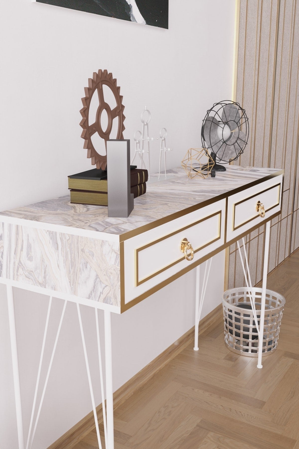 Small White Wood Console Table - 47" x 14"