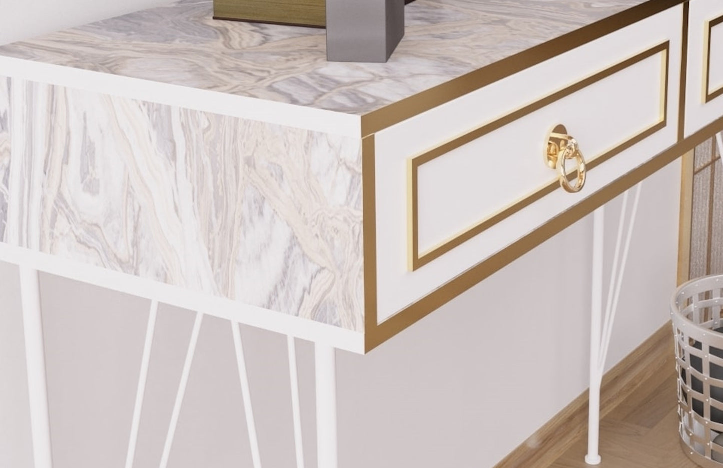 Small White Wood Console Table - 47" x 14"