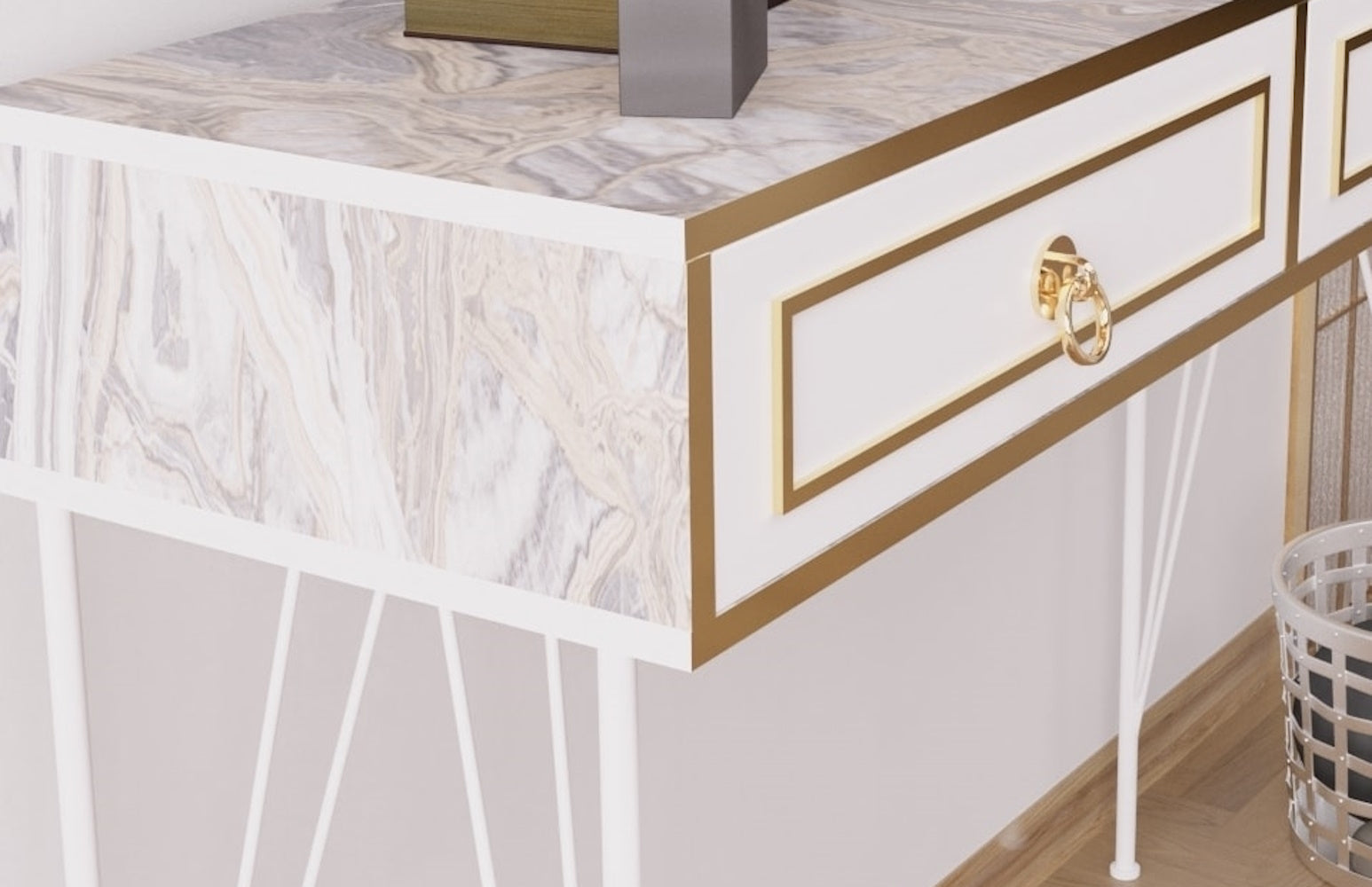 Small White Wood Console Table - 47" x 14"