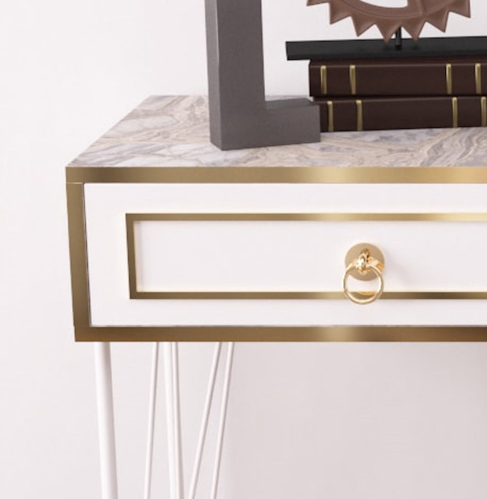 Small White Wood Console Table - 47" x 14"