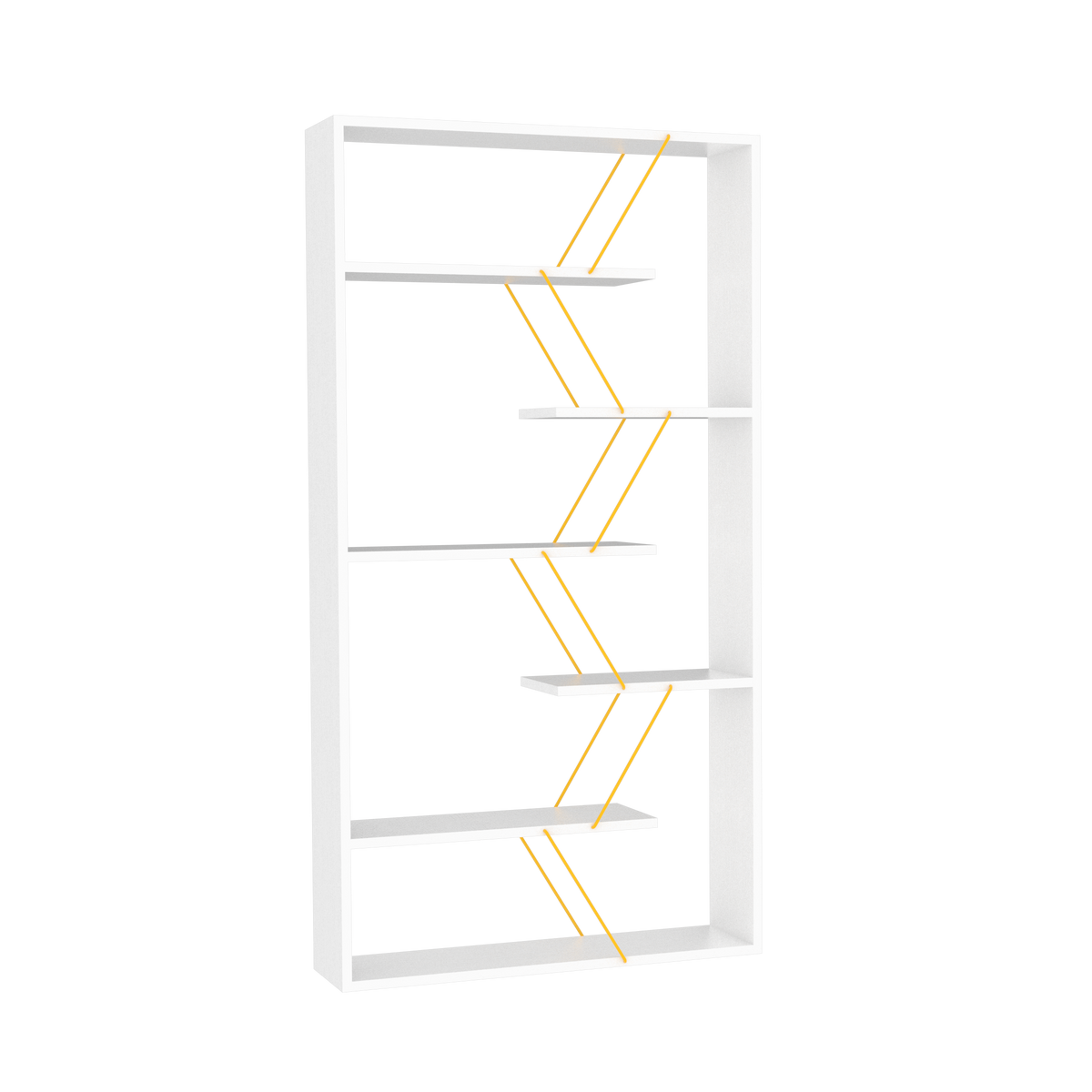 White Wood Etagere - 6 Shelves Bookcase Display Shelf