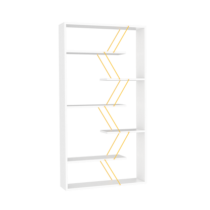 White Wood Etagere - 6 Shelves Bookcase Display Shelf