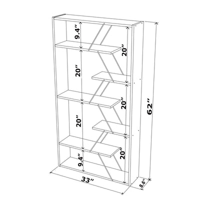White Wood Etagere - 6 Shelves Bookcase Display Shelf