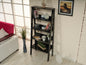 Furnish Home Store Otavio 5 Tier Modern Ladder Bookshelf Organizers, Wood Frame Bookshelf for Small Spaces in Your Living Rooms, Office Furniture Bookcase, Black
