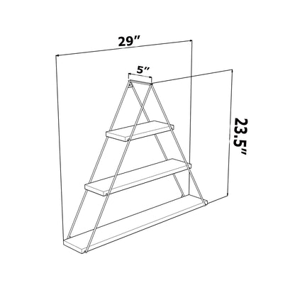 Oak Solid Wood Floating Shelf - 5.00 x 29.00 x 23.00 for Living Room