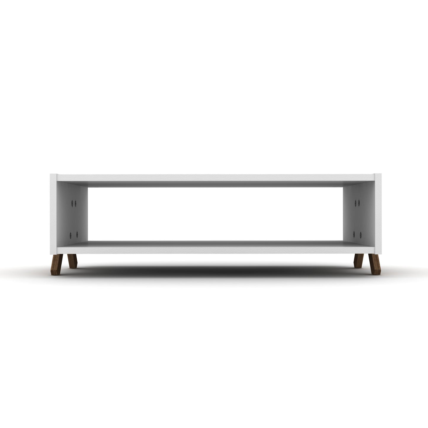 Walnut Wood Coffee Table with Shelves - 23" x 35"