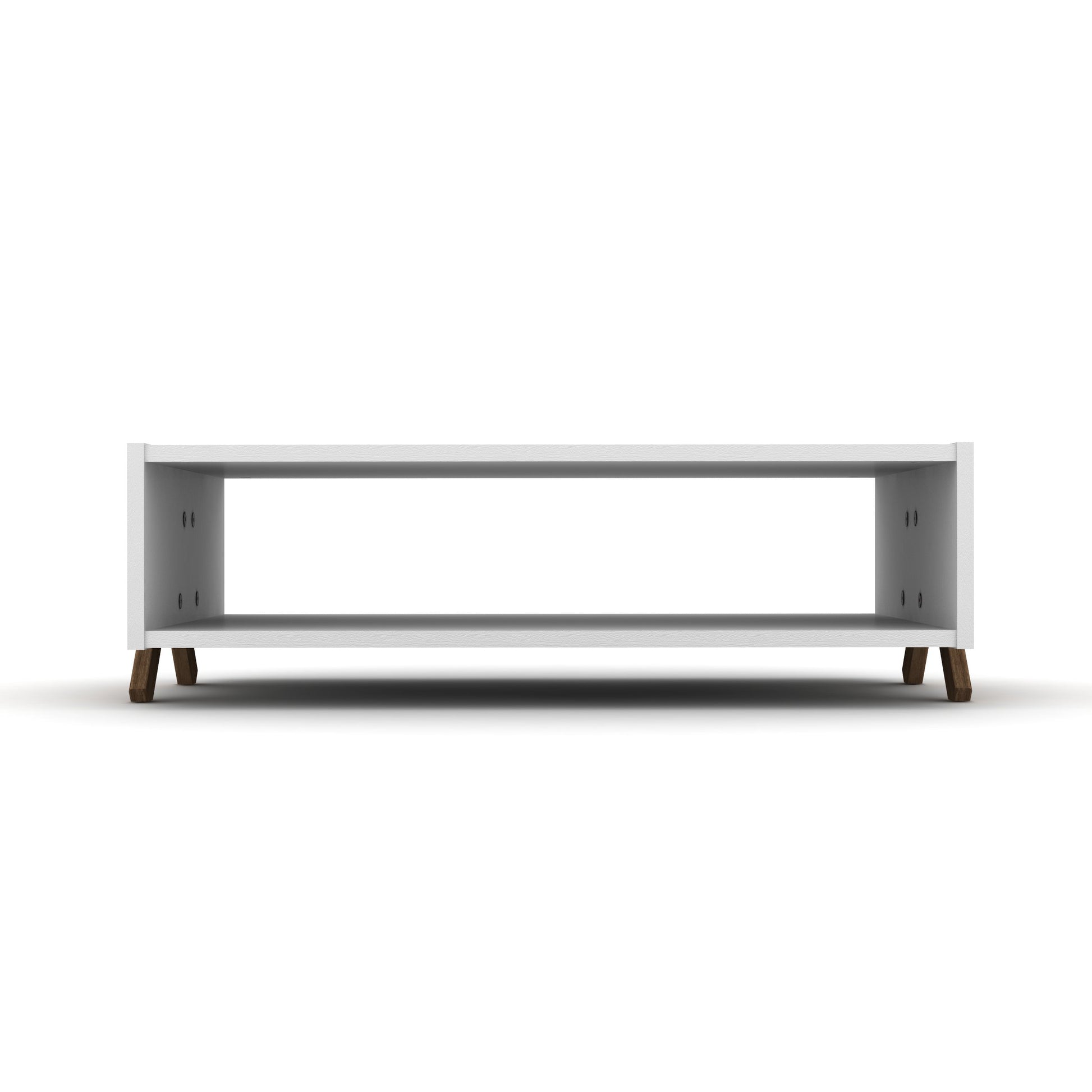 Walnut Wood Coffee Table with Shelves - 23" x 35"