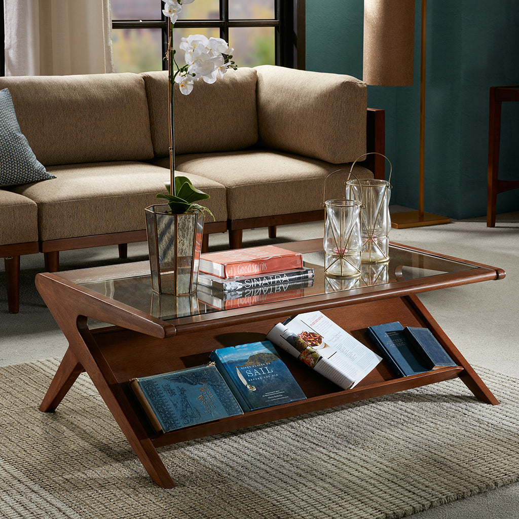 Coffee Table  w/Tempered Glass