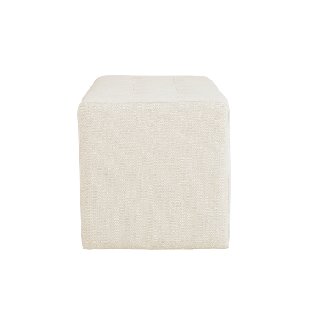 Cream Polyester Storage Bench - 50.5" x 18.5"