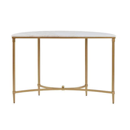 White Gold Wood Console Table - 42.5" Dining Table for Living Room