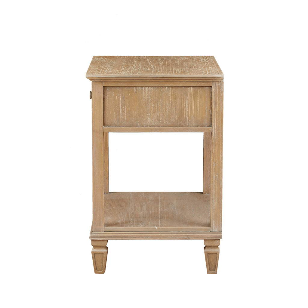 Light Natural Wood Bedside Table with Drawer