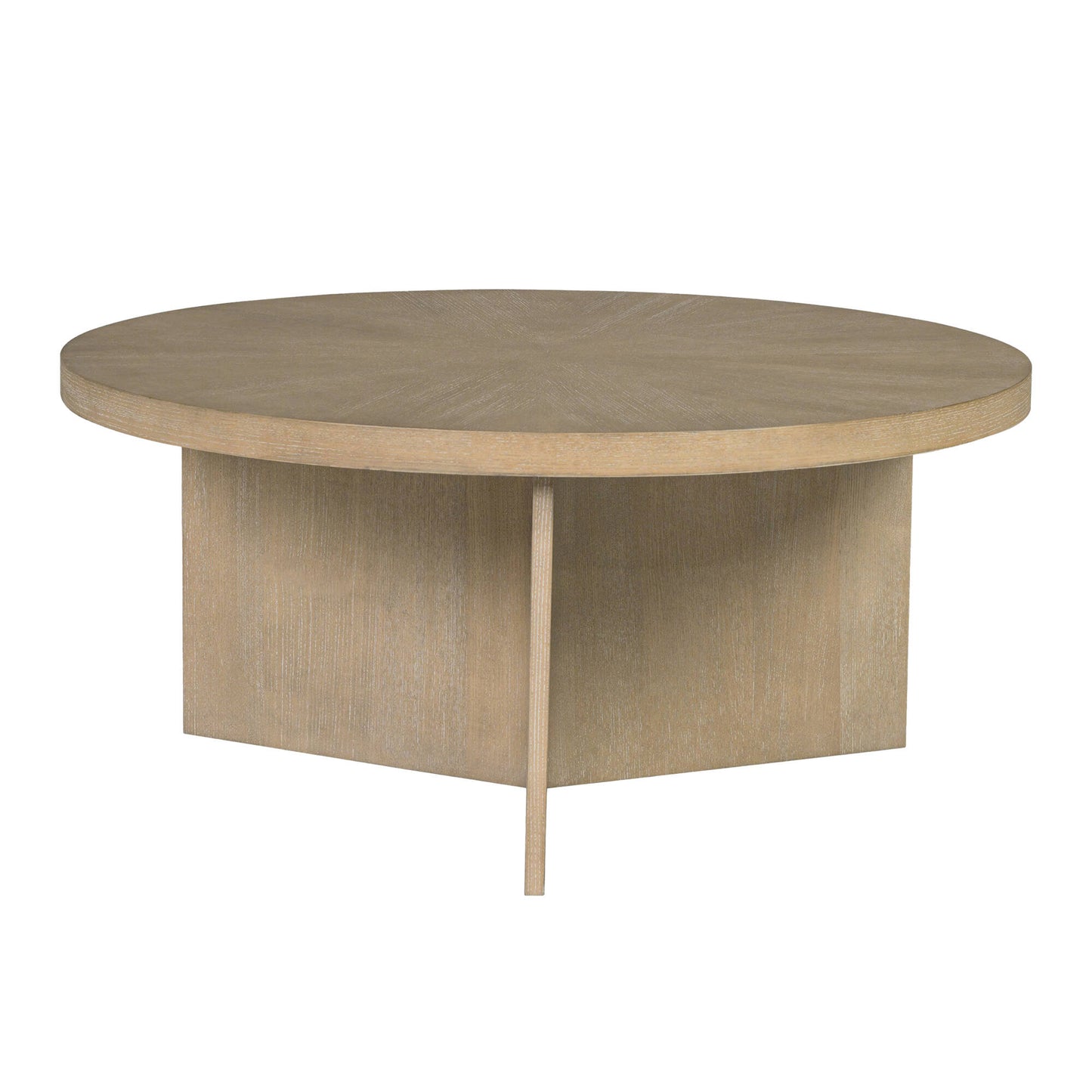 36 Round Natural MDF Coffee Table - Reclaimed Greige for Living Room
