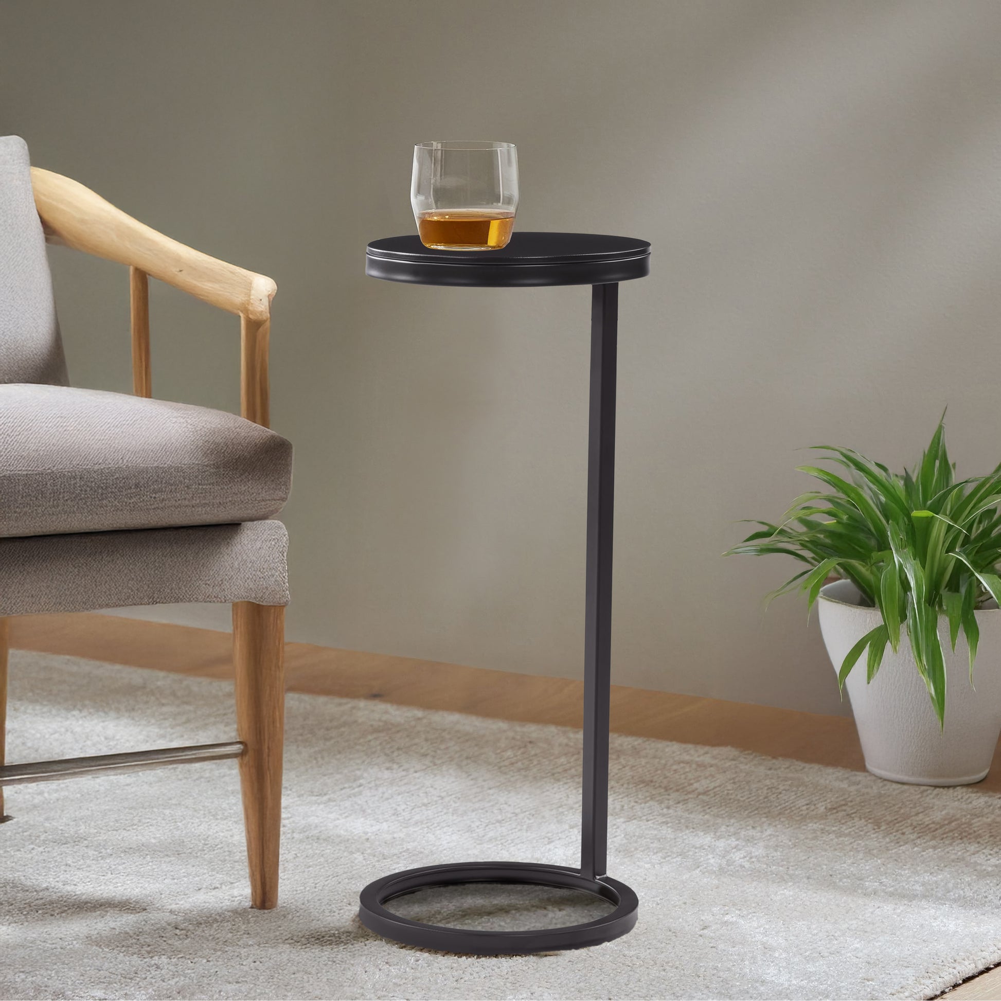 Yancey Round Metal Accent Table