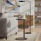 Cerro Round Metal Accent Table with Marble Top