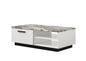 Matilda 47" White Coffee Table with White Faux Marble Top