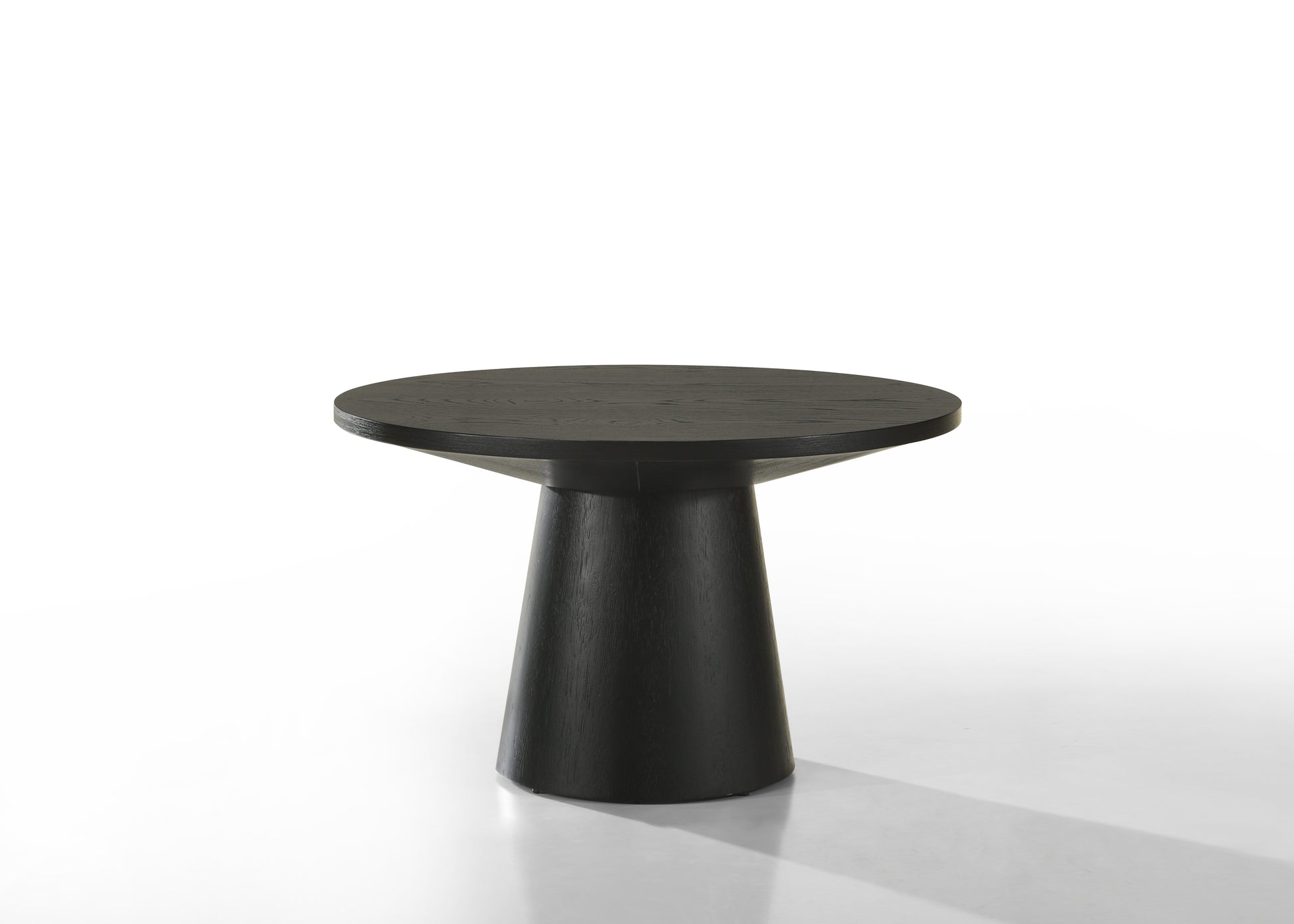 Jasper Ebony Black 29"W Round Coffee Table with Pedestal Base