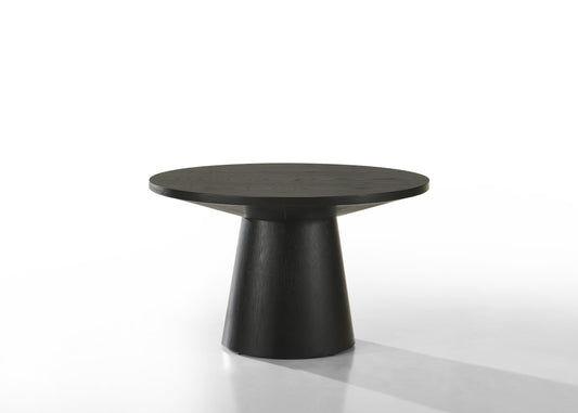 Jasper Ebony Black 29"W Round Coffee Table with Pedestal Base