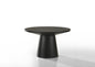 Jasper Ebony Black 29"W Round Coffee Table with Pedestal Base