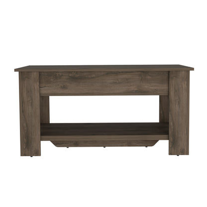 Brown Particle Board Storage Bench with Liftable Top for Living Room