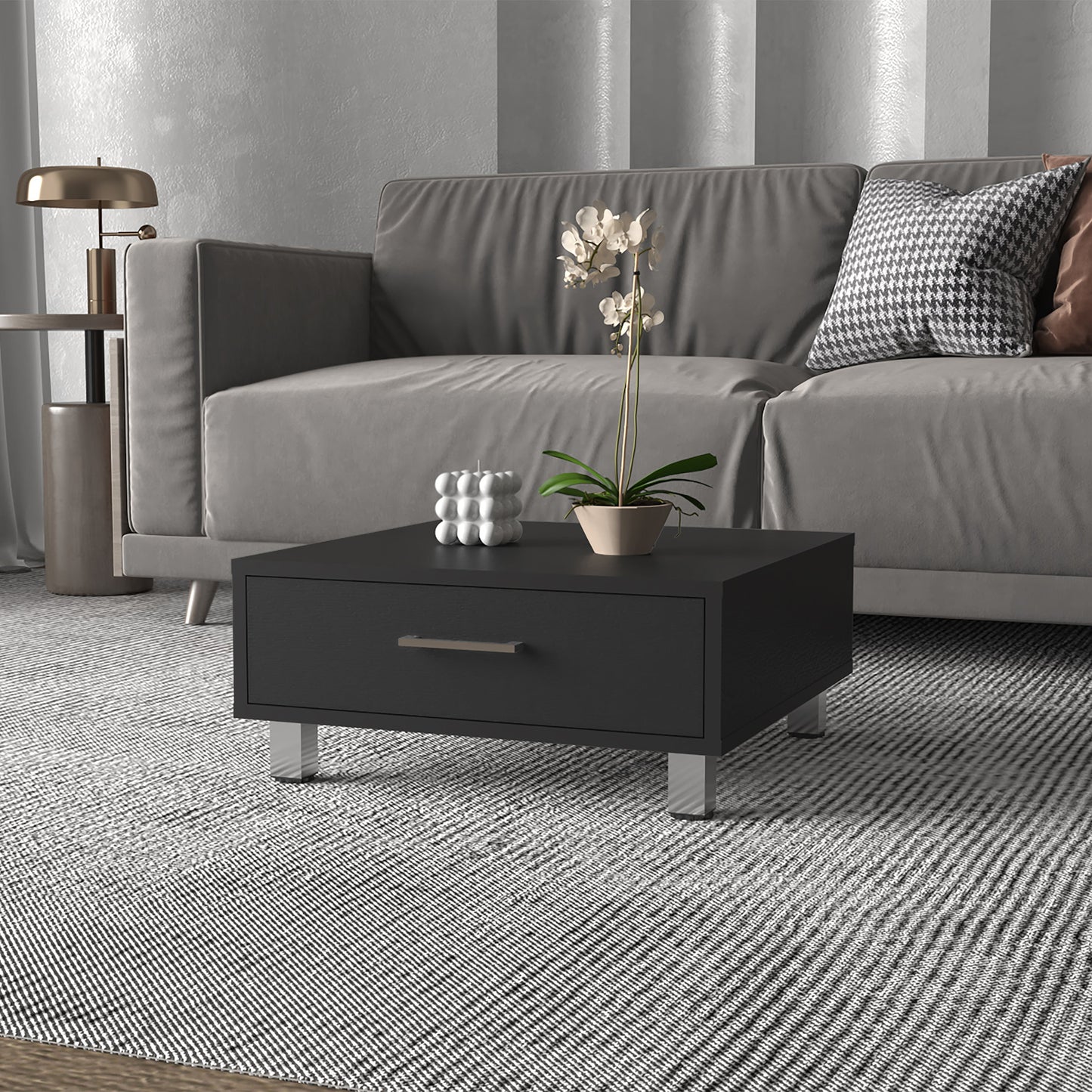 Wenge 1-Drawer Rectangle Coffee Table