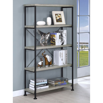 Grey Driftwood 4-shelf Bookcase