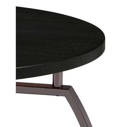 Dark Gray Wood Coffee Table with Shelves