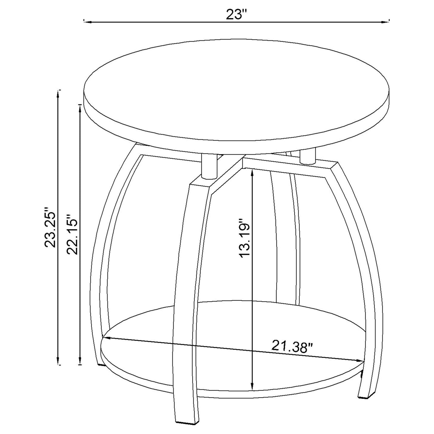 Dark Gray Wood Coffee Table with Shelves