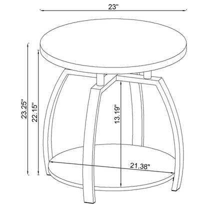 Dark Gray Wood Coffee Table with Shelves