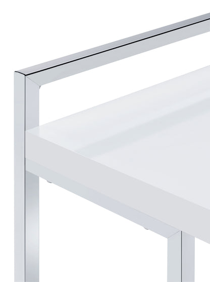 White Rectangular Snack Table - Modern Coffee Table