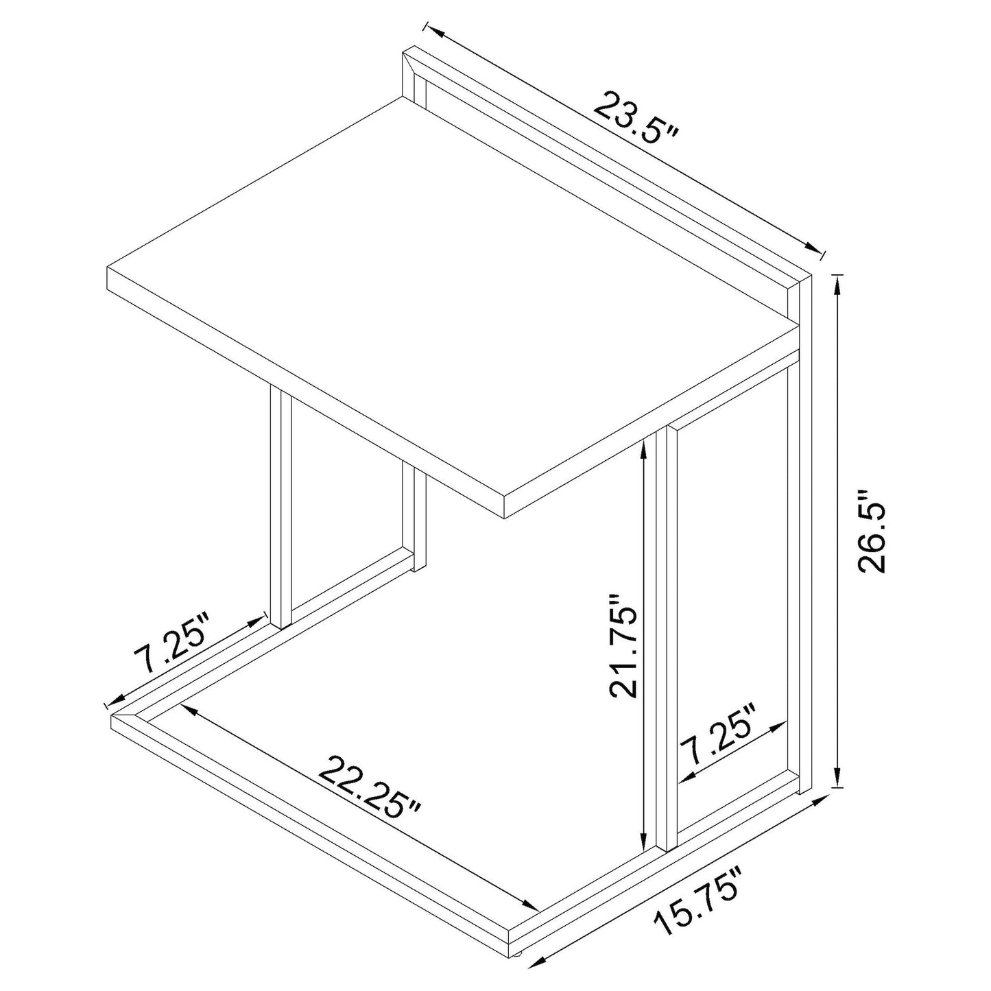 White Rectangular Snack Table - Modern Coffee Table