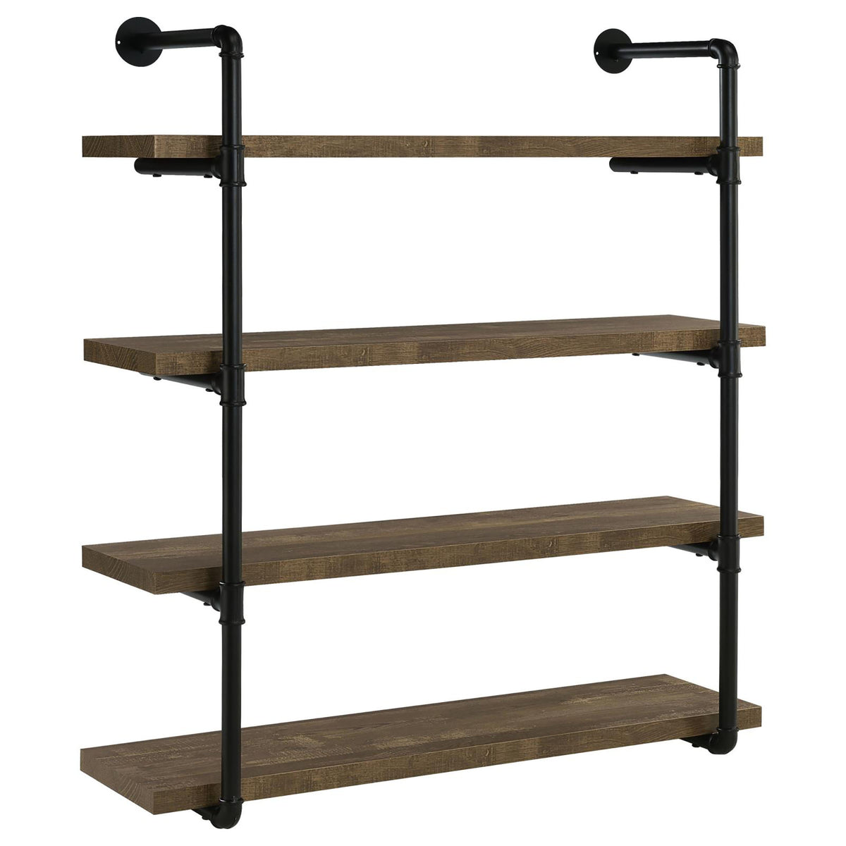 Black and Rustic Oak 40-inch Wall Shelf - Storage & Display