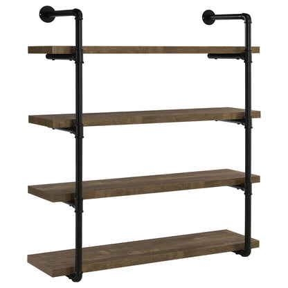 Black and Rustic Oak 40-inch Wall Shelf - Storage & Display