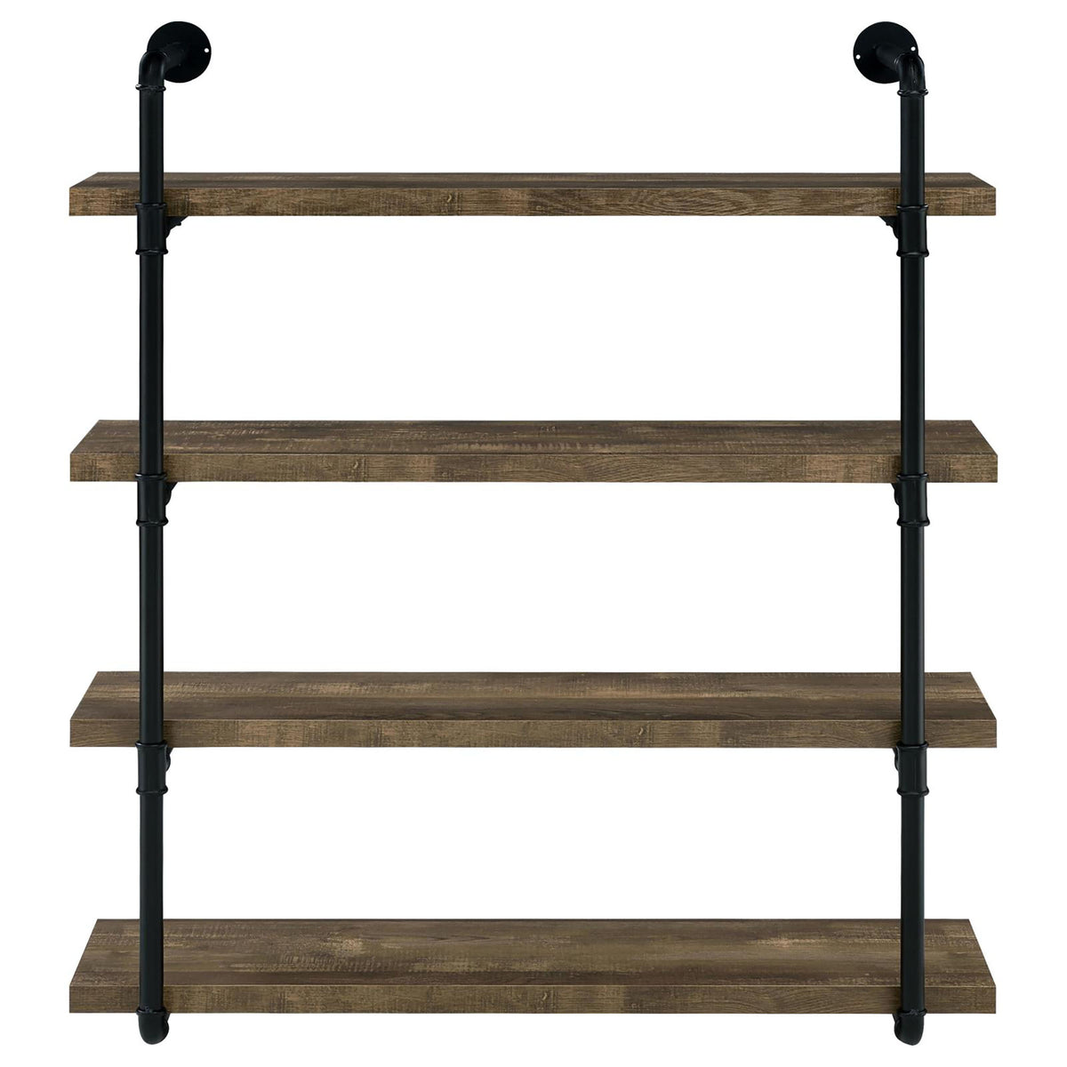 Black and Rustic Oak 40-inch Wall Shelf - Storage & Display