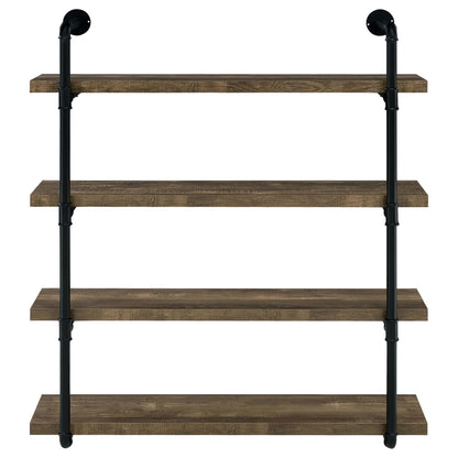 Black and Rustic Oak 40-inch Wall Shelf - Storage & Display