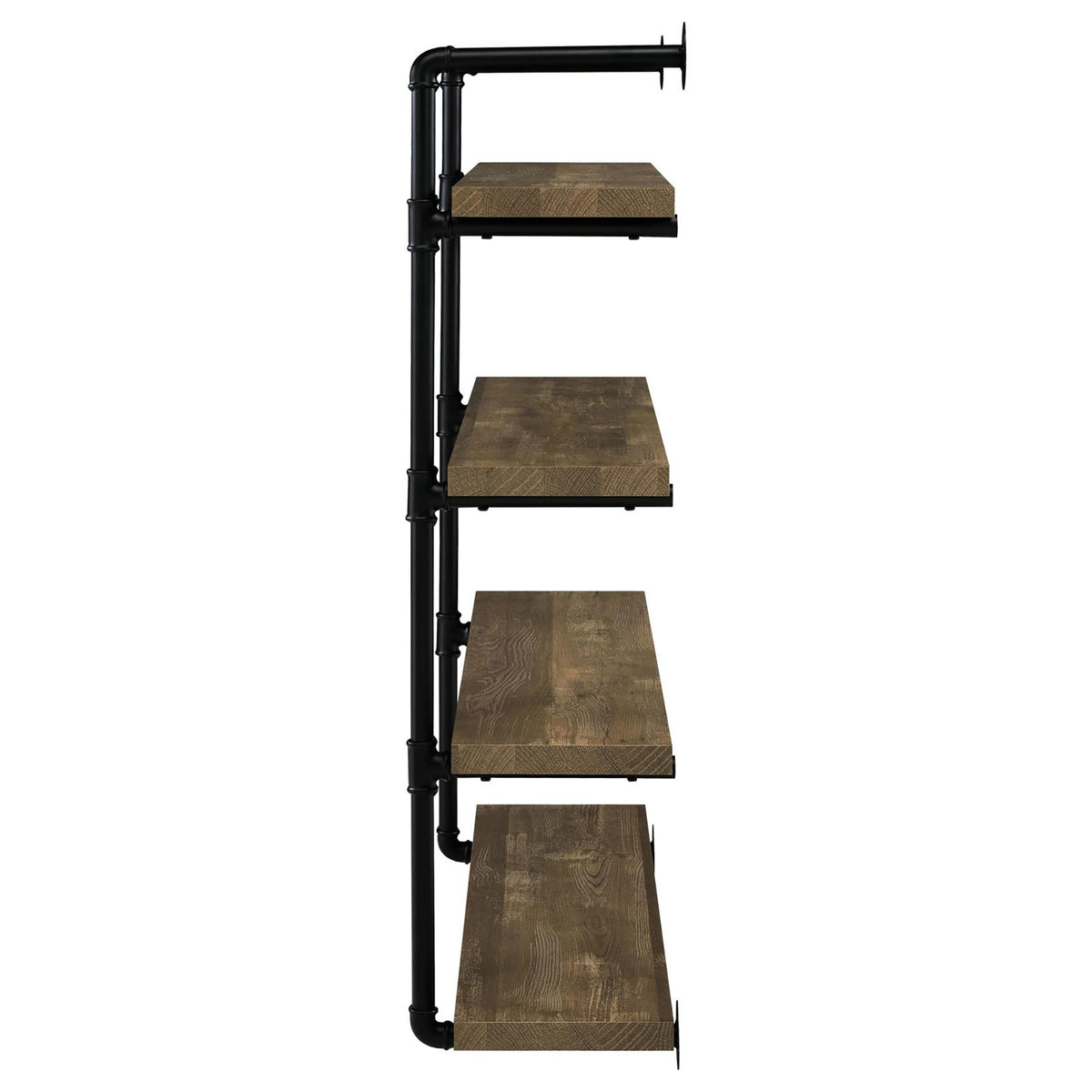 Black and Rustic Oak 40-inch Wall Shelf - Storage & Display