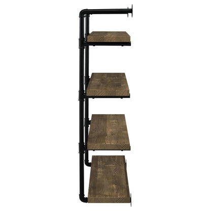 Black and Rustic Oak 40-inch Wall Shelf - Storage & Display