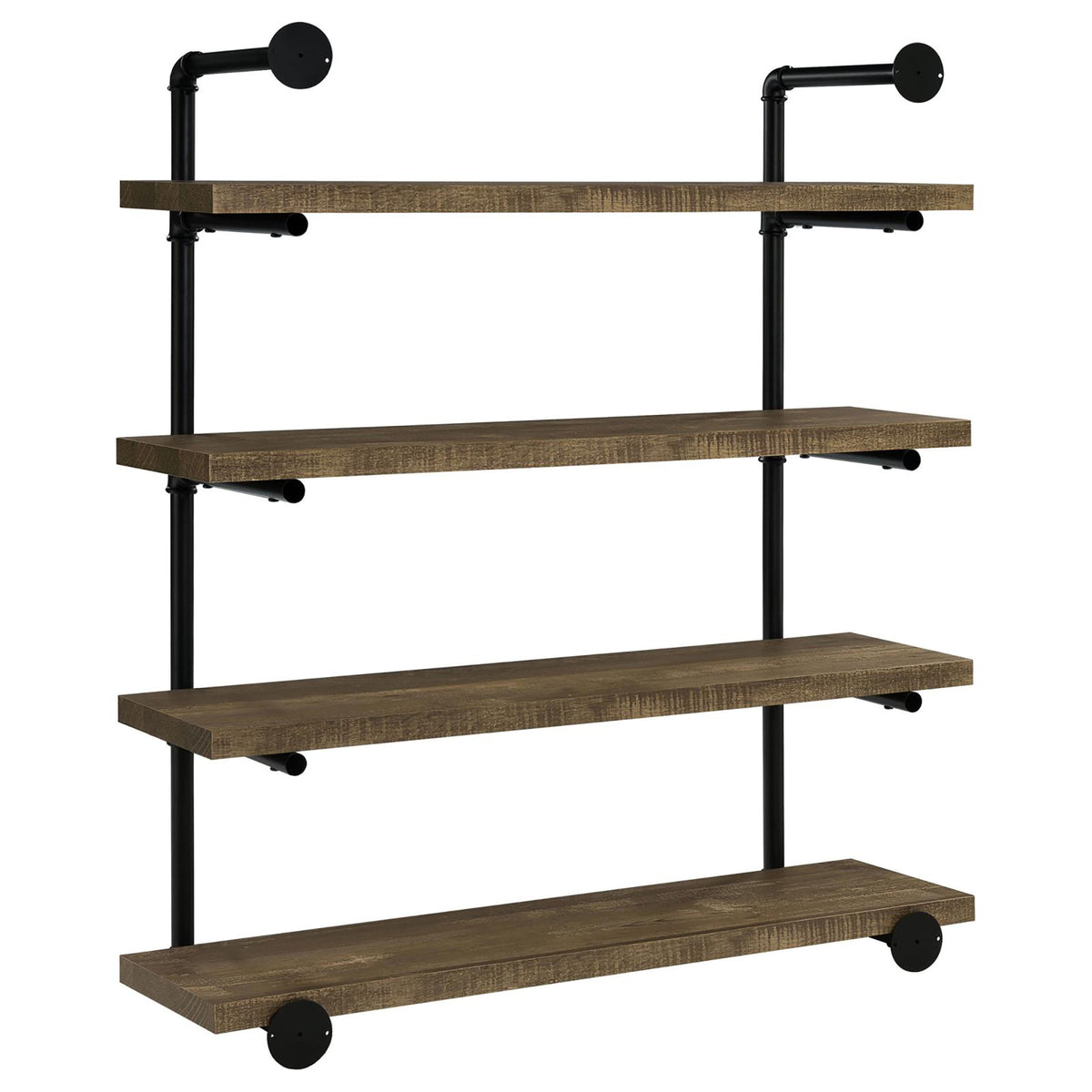 Black and Rustic Oak 40-inch Wall Shelf - Storage & Display