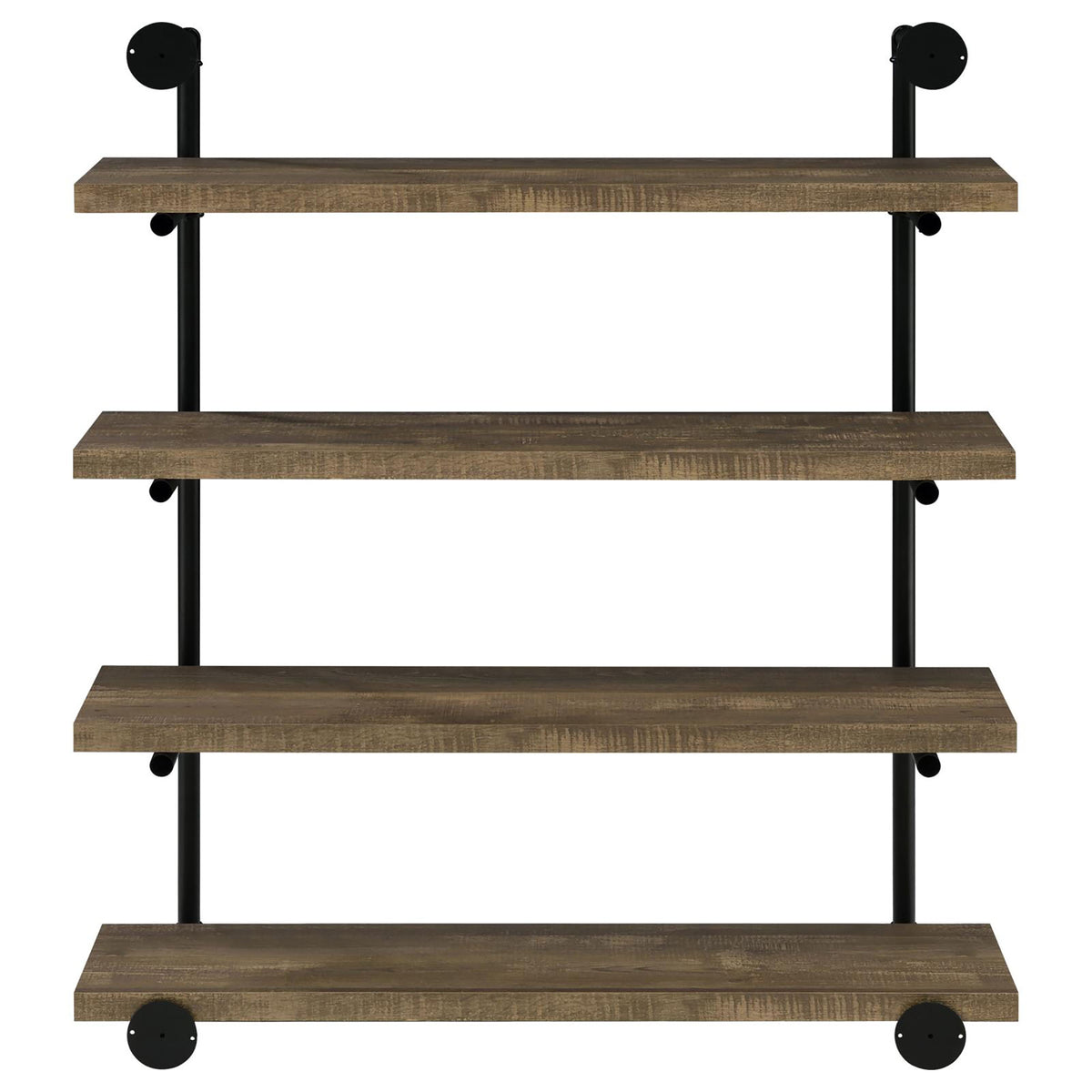 Black and Rustic Oak 40-inch Wall Shelf - Storage & Display