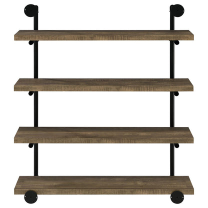 Black and Rustic Oak 40-inch Wall Shelf - Storage & Display