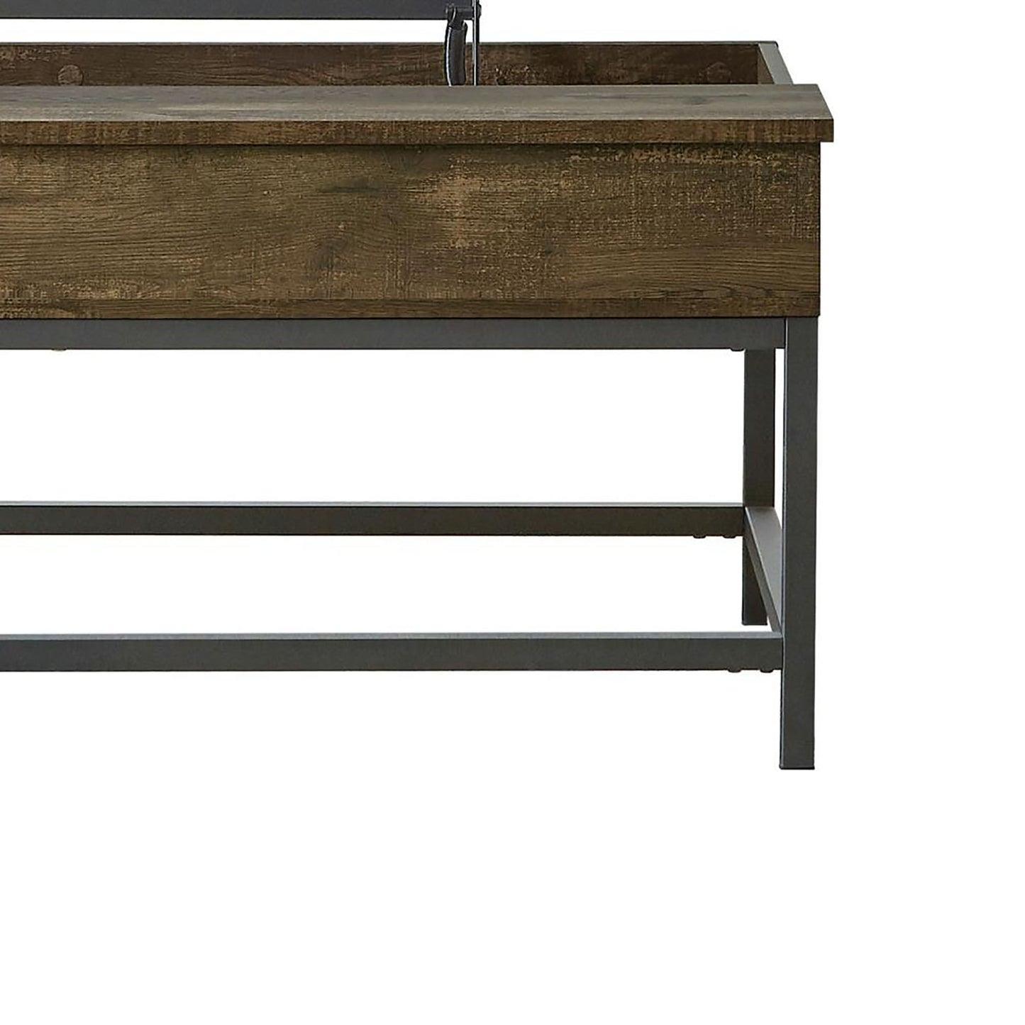 Brown Oak Lift Top Coffee Table - Adjustable Height for Living Room
